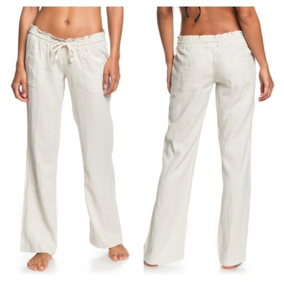 oceanside flared linen pants